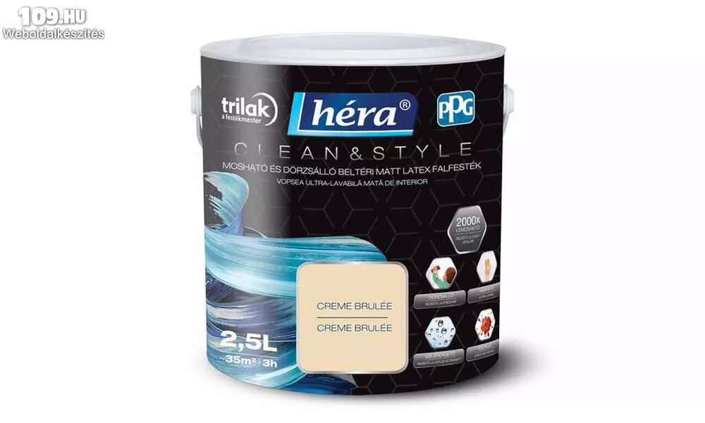 Héra CLEAN & STYLE beltéri színes falfesték 2,5 l kifutó termék!
