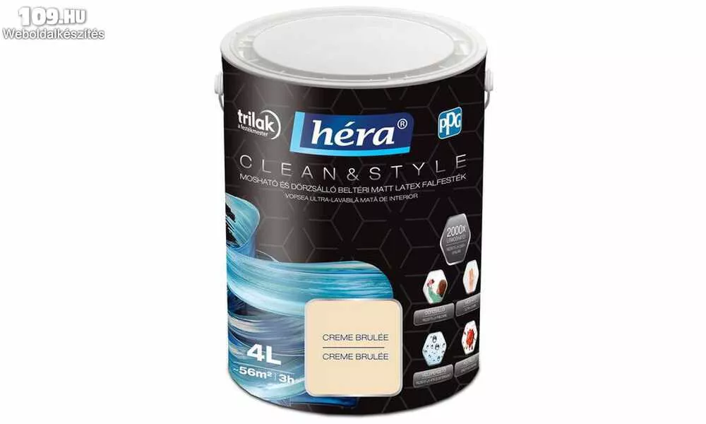 Héra CLEAN & STYLE beltéri színes falfesték 4 l kifutó termék!